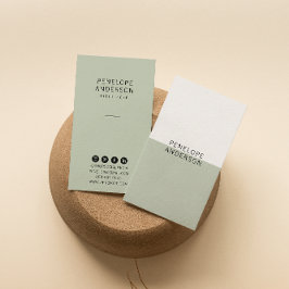 シックニュートラルグリーンミニマリストモダンボホトレンディー 名刺