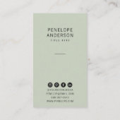 シックニュートラルグリーンミニマリストモダンボホトレンディー 名刺 (裏面)