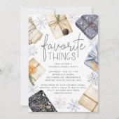 シックニュートラルホリデーお気に入りのティーズパーティー 招待状 (正面)