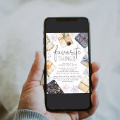 シックニュートラルホリデーお気に入りのティーズパーティー 招待状