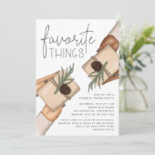 シックニュートラルホリデーお気に入りのティーズパーティー 招待状 (スタンド正面)