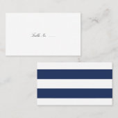 シックネイビーストライプズゲストエスコートカード プレイスカード (正面/裏面)