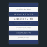 シックネイビーストライプ結婚式招待状 招待状<br><div class="desc">ストライプのモダン結婚のデザイン: Shelby Allison.その他の色オプションを使用できる。</div>