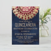 シックネイビーブルゴーニュ金ゴールドフローラマンダラキンセアニラ 招待状 (スタンド正面)