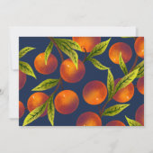 シックネイビーブルーオレンジシトラスブライダルシャワー 招待状 (裏面)