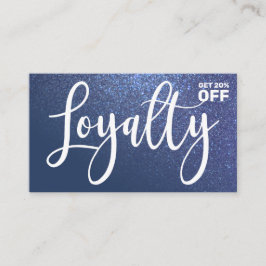 シックネイビーブルーグリッターグラデーションタイポグラフィ ロイヤリティカード