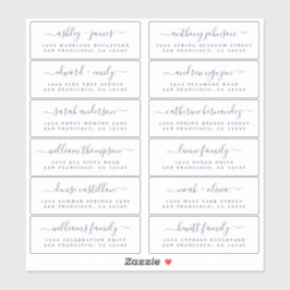 シックネイビーブルースクリプト結婚ズゲスト住所 シール