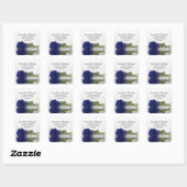 シックネイビーブルーバラ差出人住所封筒用シール スクエアシール (シート)