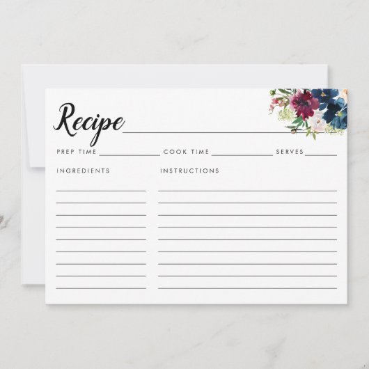 シックネイビーブルーブルゴーニュフローラウォーターカラーレシピ (正面)