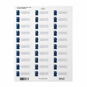 シックネイビーブルー金ゴールドアゲート差出人住所 ラベル (フルシート)