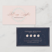 シックネイビーブルー&バラゴールドフォイル会社のロゴ 名刺 (正面/裏面)