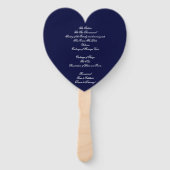 シックネイビーブルー&ホワイトモノグラム結婚式 プログラム ハンドファン (裏面)