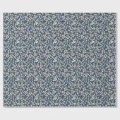シックネイビーブルー&ユーカリ結婚プス ラッピングペーパー (フラット)