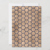 シックネイビー金ゴールドグリッター六角ジオブライダルシャワー 招待状 (裏面)