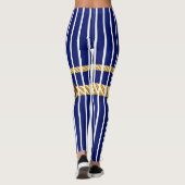 シックネイビー金ゴールドリップスラインズ美しいカスタム レギンス (裏面)