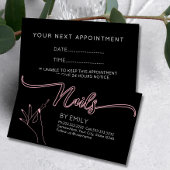 シックネイルサロンマニキュリスト赤面ピンク 予約カード