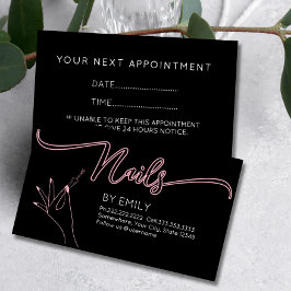 シックネイルサロンマニキュリスト赤面ピンク 予約カード