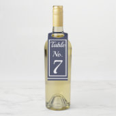 シックネービー&ホワイトテーブルナンバーワインハンガーラベル ボトルネックタグ (ボトル)