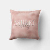 シックネームモノグラムバラ金ゴールドグレイエレガント クッション (裏面)