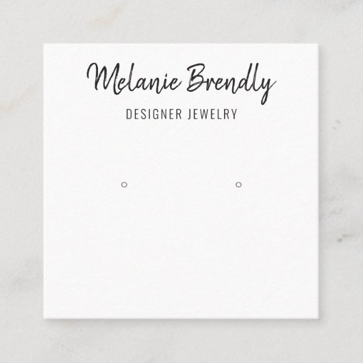 シックネーム白黒ジュエリーイヤリングディスプレイ スクエア名刺 (正面)