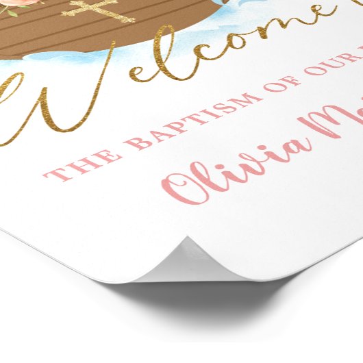 シックノアズアークガールバプテスマ《キリスト教》洗礼式や命名式へようこそ ポスター (角)