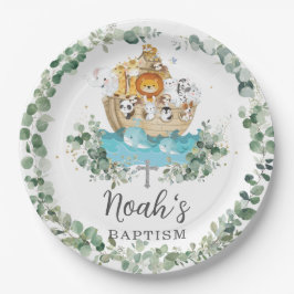 シックノアズアークグリーンリーバプテスマ《キリスト教》洗礼式や命名式 ペーパープレート