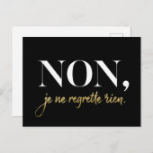 シックノンジェネロレテリエンリエンアイランドブラック&金ゴールド シーズンポストカード (正面/裏面)