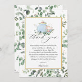 シックハイティーパーティーブライダルシャワー  サンキューカード (正面/裏面)