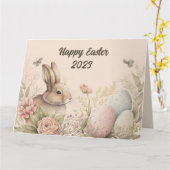 シックハッピーイースター2023カスタマイズ可能カード カード (黄色い花)