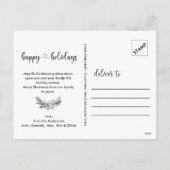 シックハッピーホリデイズフォト金ゴールドグリッター大理石 シーズンポストカード (裏面)