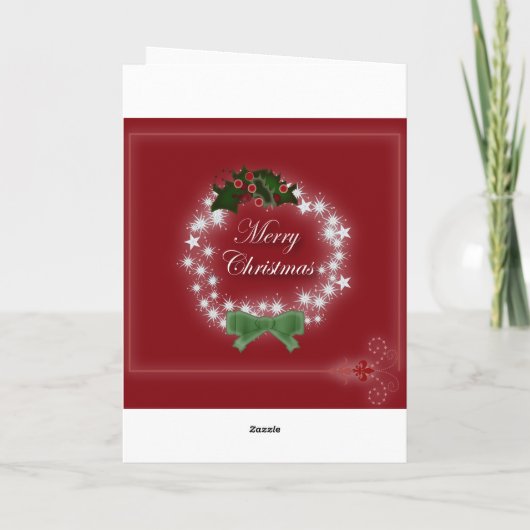 シックハッピーホリデーモダンクリスマスリース シーズンカード (裏面)