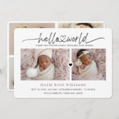 シックハローワールドフォトコラージュ誕生 案内状 (正面/裏面)