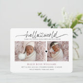 シックハローワールドフォトコラージュ誕生 案内状 (スタンド正面)