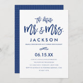 シックハンドレタッド婚約パーティ招待状 招待状 (正面/裏面)