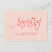 シックハンドレターコーラル結婚ズゲスト情報 エンクロージャーカード (裏面)