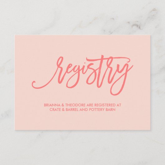 シックハンドレターコーラル結婚ズゲスト情報 エンクロージャーカード (裏面)