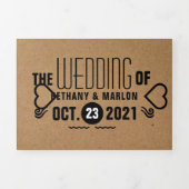 シックハートクラフト結婚エフェクトスイート 三つ折り招待状 (カバー)