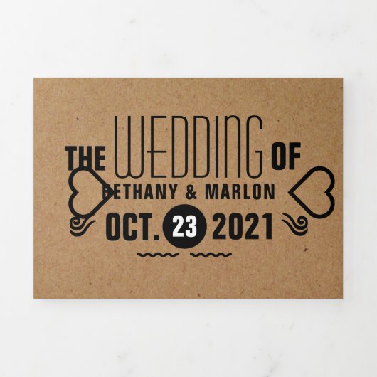 シックハートクラフト結婚エフェクトスイート 三つ折り招待状 (カバー)