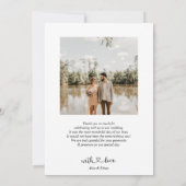 シックハート書道結婚写真ありがとう サンキューカード (裏面)