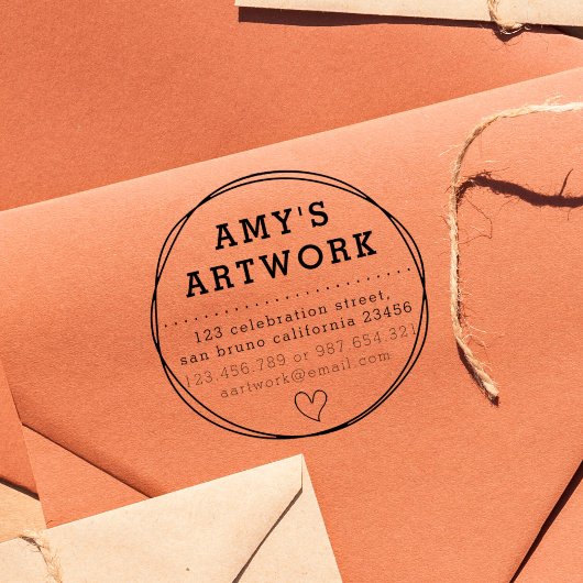 シックハート |会社カスタム名と差出人住所 ラバースタンプ