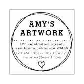 シックハート |会社カスタム名と差出人住所 ラバースタンプ (インプリント)