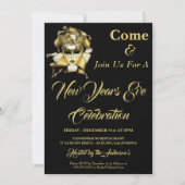 シックハーレクインニューイヤーズイブ招待状 招待状 (正面)