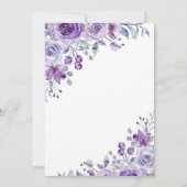 シックバイオレットバラフローラ植物学誕生日 招待状 (裏面)