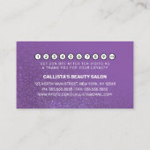 シックバイオレットパープルグリッターグラデーションタイポグラフィ ロイヤリティカード (裏面)