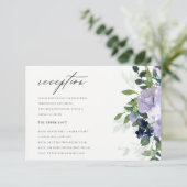 シックバイオレットパープルフローラリービウェディングレセプション エンクロージャーカード (スタンド正面)
