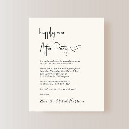 シックバジェットクリームウェディングレセプション招待状