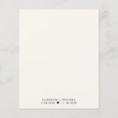 シックバジェットクリームウェディングレセプション招待状 (裏面)