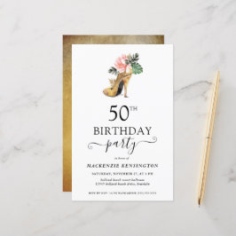 シックバジェットフローラ金ゴールドハイヒール50th誕生日