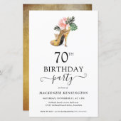 シックバジェットフローラ金ゴールドハイヒール70th誕生日 (正面/裏面)