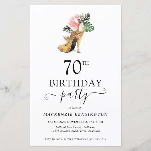 シックバジェットフローラ金ゴールドハイヒール70th誕生日 (正面)